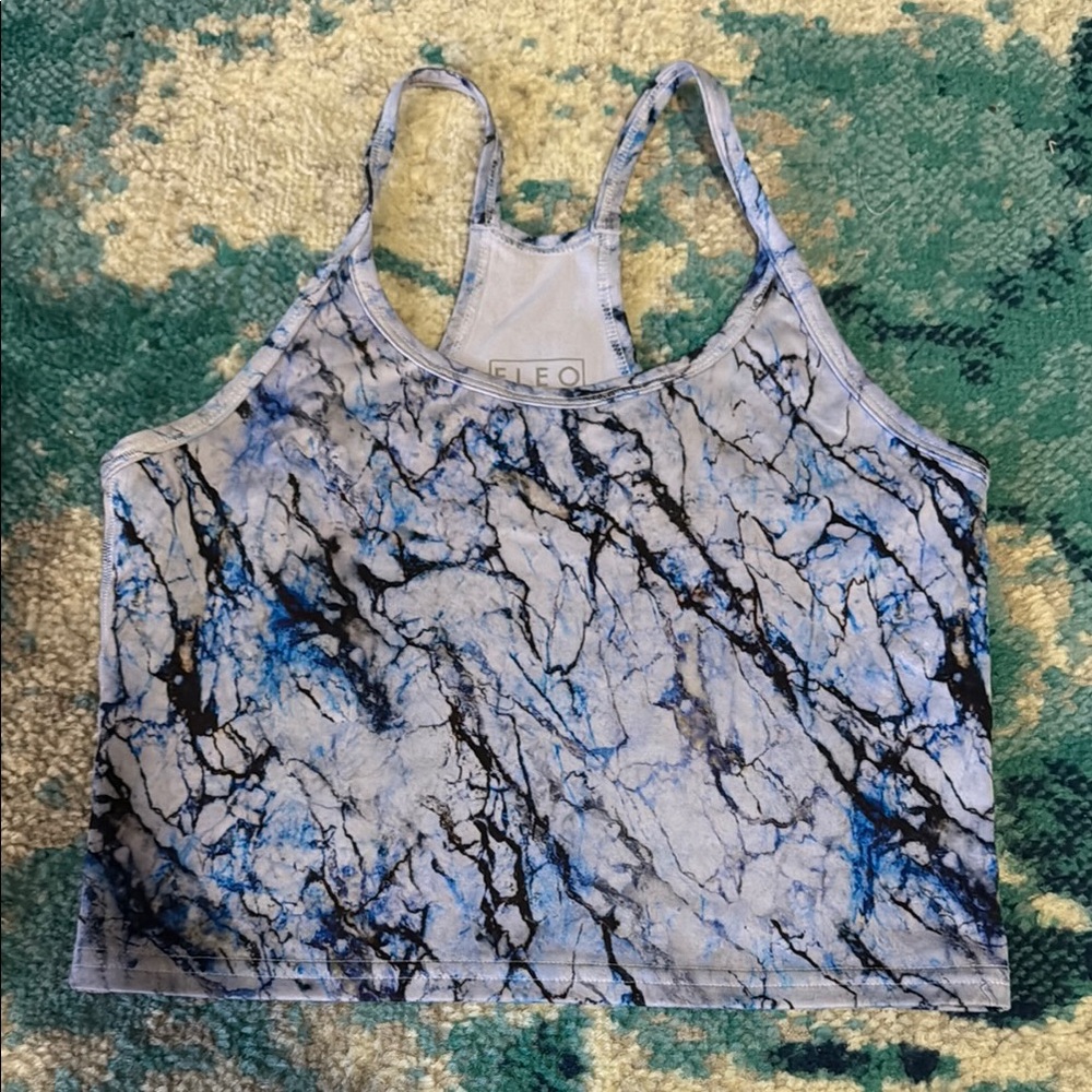 Fleo purple Marble switch up crop Top